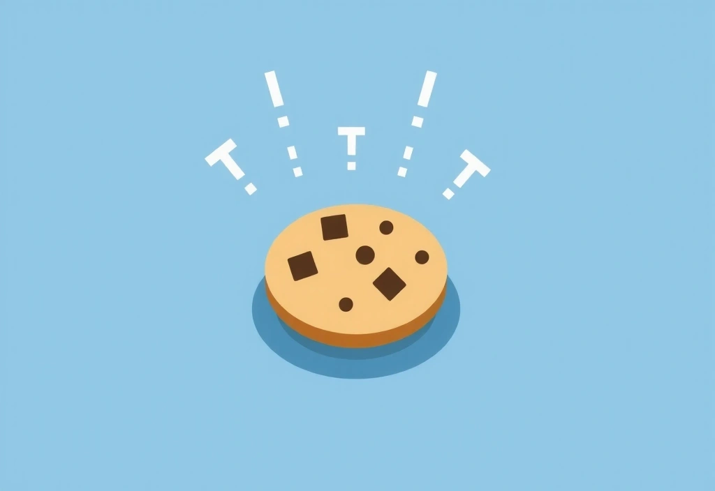 Illustration eines kleinen Kekses mit digitalen Bits und Bytes, die ihn umgeben