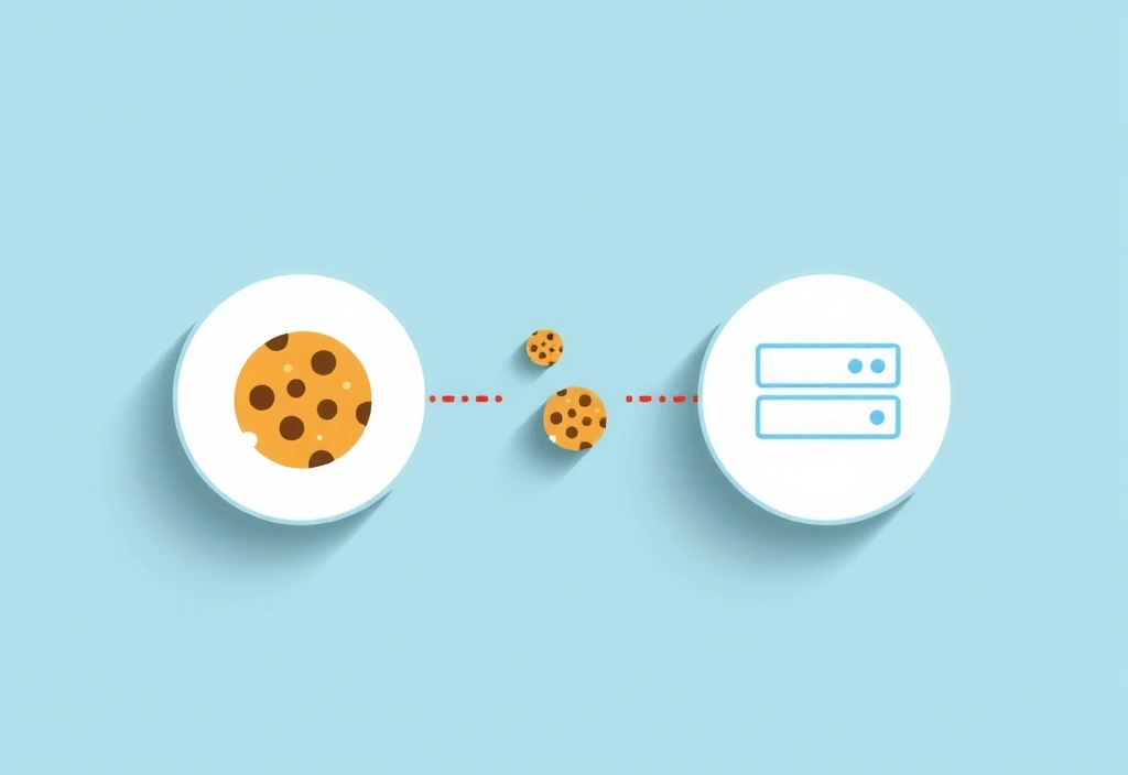 Cookies-Symbol mit digitalen Datenströmen