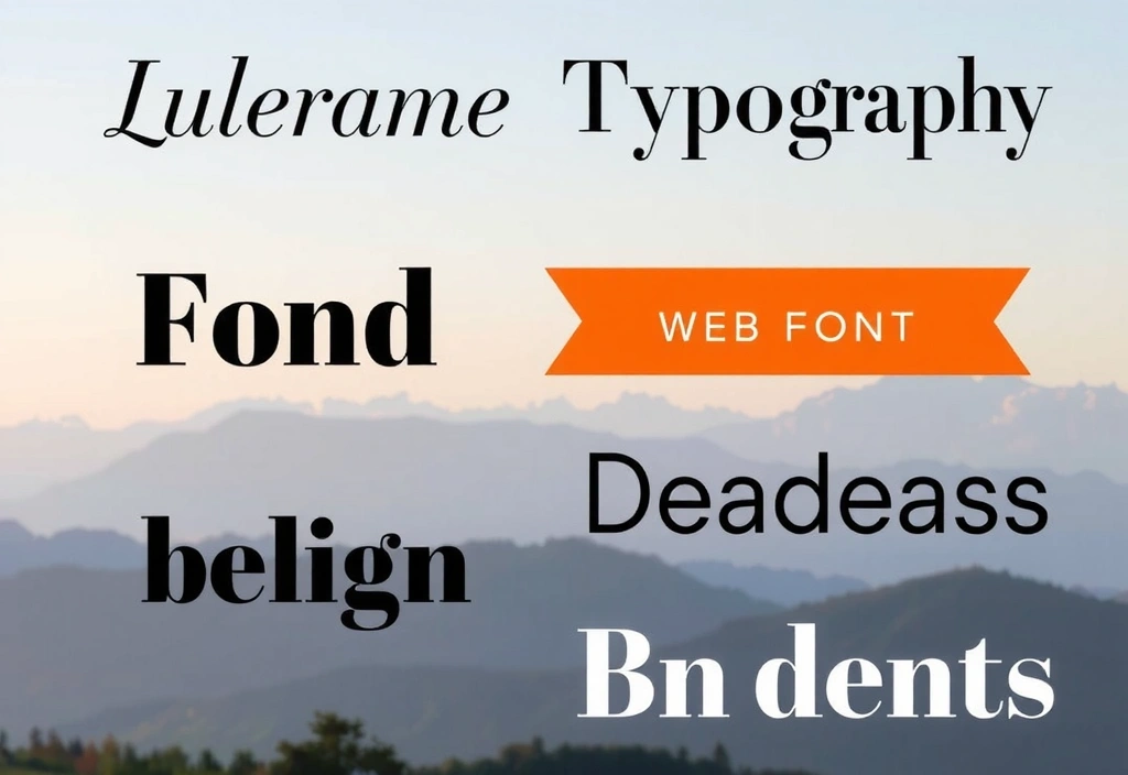 Verschiedene Schriftarten und Typografie-Elemente